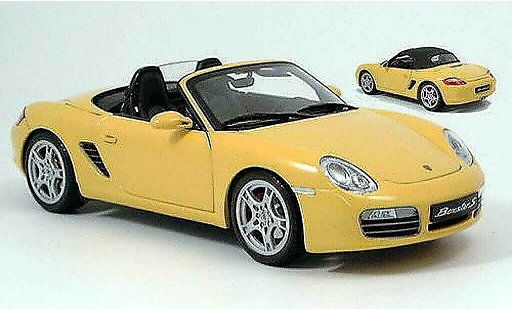Porsche 718 S 1/18 Kyosho geel 2005 modelauto