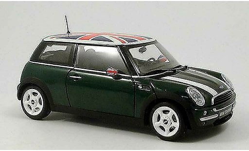 Mini Cooper D 1/18 Kyosho groen bandes wits et drapeau anglais sur le toit modelauto