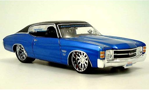 Chevrolet Chevelle tuning 1/18 Maisto 1971 SS454 prorodz tuningcar blauw modelauto