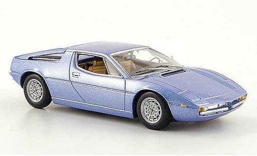 Maserati Merak Base 1/43 Minichamps grijs blauw 1974 modelauto