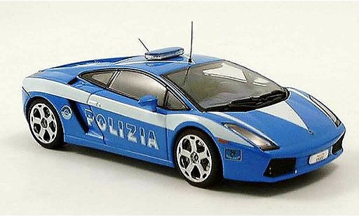 Lamborghini Gallardo Base 1/43 Autoart politie italienne blauw modelauto