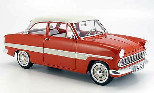Ford Taunus 12M 1/18 Revell rood/wit bandes 1962 modelauto