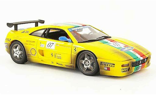 Ferrari F355 Berlinetta 1/18 Hot Wheels Sedan challenge geel modelauto