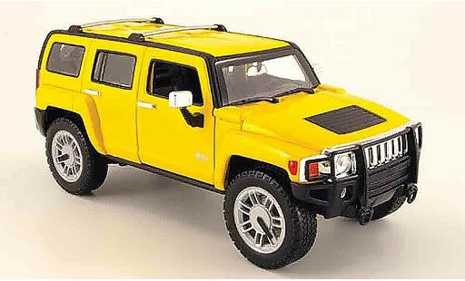 Hummer H3 Base 1/18 Hot Wheels suv geel modelauto