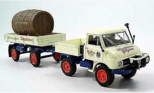 Mercedes Unimog 406-425 1/43 Schuco 411 Hangerzug Warsteiner modelauto
