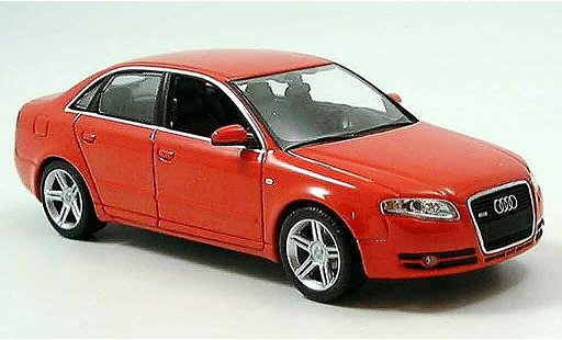 Audi A4 berline 1/43 Minichamps rood 2004 modelauto