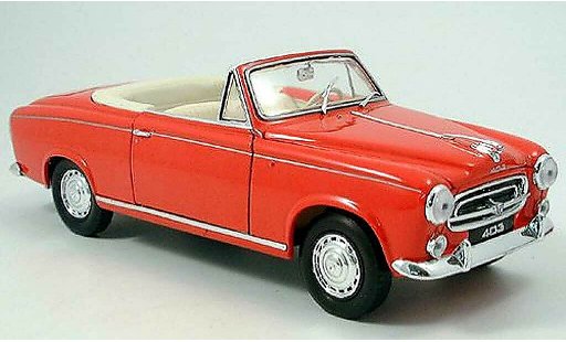 Peugeot 403 Cabriolet 1/18 Welly rood 1957 modelauto