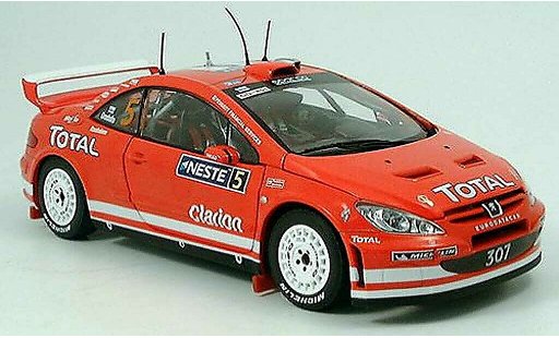 Peugeot 307 WRC 1/18 Sun Star no.5 total/neste finlande rallye 2004 modelauto