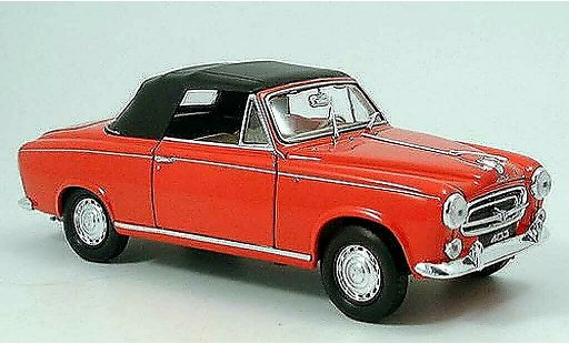 Peugeot 403 Cabriolet 1/18 Welly rood 1957 avec capote modelauto