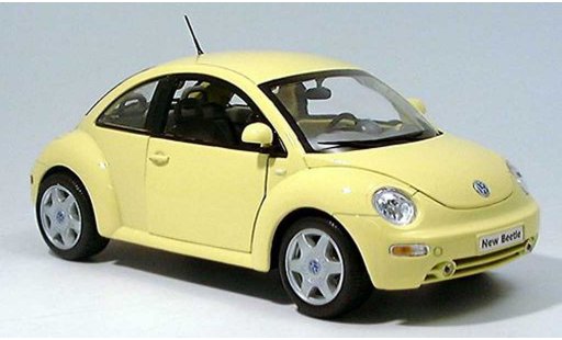 Volkswagen New Beetle Base 1/18 Welly geel modelauto