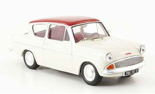 Ford Anglia Sportsman 1/43 IXO 105E rood wit modelauto