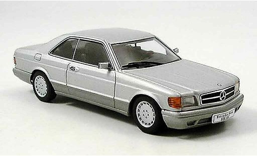 Mercedes 500 Coupe 1/43 Autoart (W126) grijs metallic modelauto
