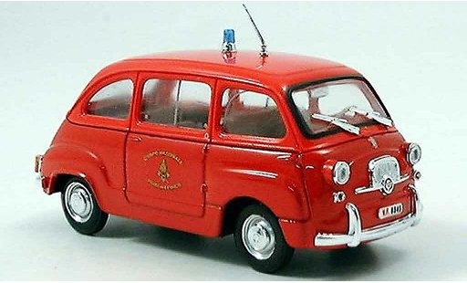 Fiat 600 D 1/43 Brumm Mulitpla pompier modelauto
