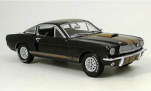Shelby GT 350 1966 1/18 Shelby Collectibles h zwart avec bandes or hertz modelauto