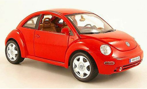 Volkswagen New Beetle Base 1/18 Burago rood 1998 modelauto