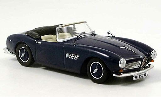 Bmw 507 cabriolet 1/43 Norev blauw geoffnetes kap 1956 modelauto