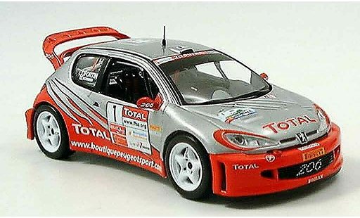 Peugeot 206 WRC 1/43 IXO no.1 bernardi fortin rallye cevennes 2005 modelauto