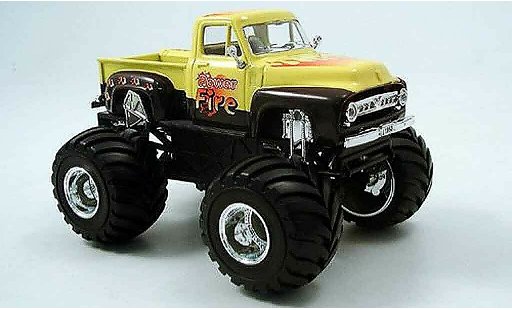 Ford F-100 Monster Truck 1/43 Yat Ming 00 geel zwart 1953 modelauto