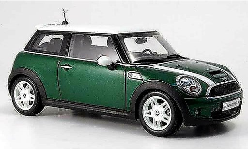 Mini Cooper D 1/18 Kyosho groen et bandes wits modelauto