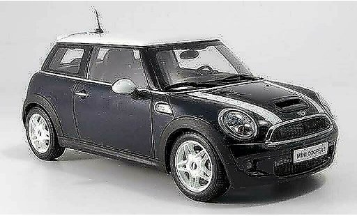 Mini Cooper S 1/18 Kyosho new zwart avec wit bandes modelauto