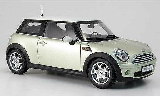 Mini Cooper S 1/18 Kyosho grijs et toit wit modelauto