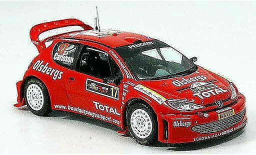 Peugeot 206 WRC 1/43 IXO no.17 carlsson andersson rallye zypern 2005 modelauto