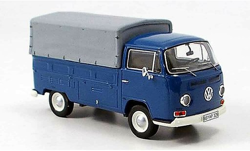 Volkswagen Combi A 1/43 Premium Cls t2a laadbak avec plane blauw modelauto