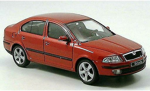 Skoda Octavia Limousine 1/43 Abrex Sedan rood modelauto