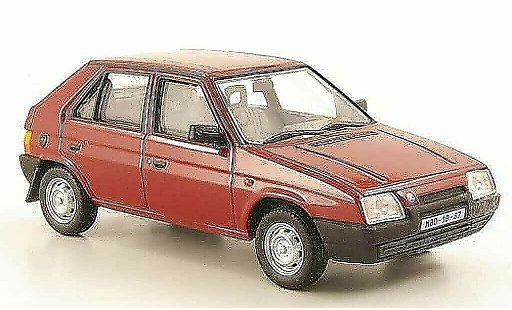 Skoda Favorit 136L 1/43 Abrex rood 1987 modelauto