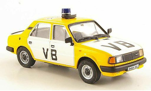 Skoda 120 Base 1/43 Abrex L VB wit/geel 1986 modelauto