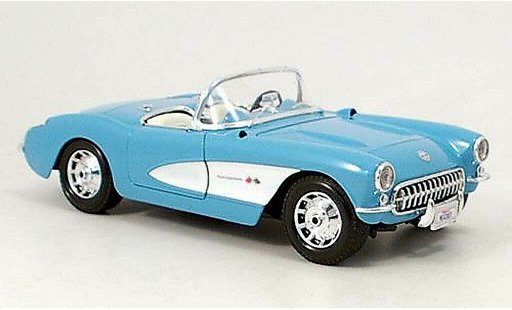 Chevrolet Corvette Convertible 1/18 Maisto C1 blauw wit 1957 modelauto