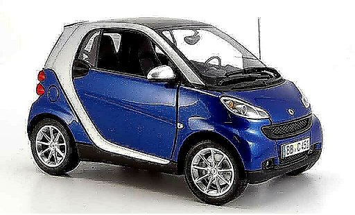 Smart ForTwo Base 1/18 Minichamps blauw grijs 2007 modelauto