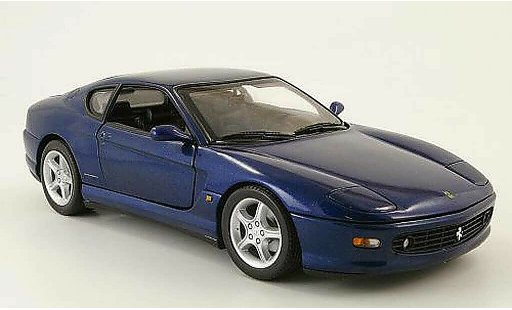 Ferrari 456 GT 1/18 Hot Wheels m blauw modelauto