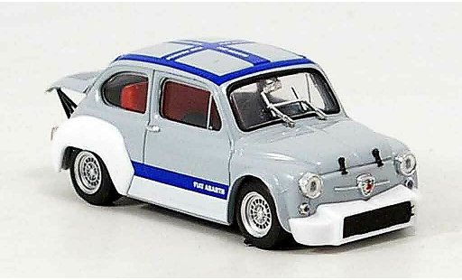 Fiat Abarth 1000 Berlina Corsa 1/43 Brumm Gruppe 2 grijs blauw 1970 modelauto