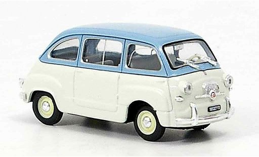 Fiat 600 Multipla 1/43 Brumm blauw grijs 1956 modelauto