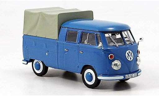 Volkswagen Combi Base 1/43 Norev t 1 doppelkabine blauw 1963 modelauto