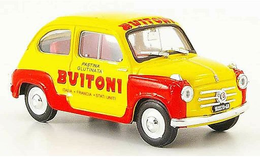 Fiat 600 Berlina 1/43 Brumm Pasta Buitoni 1955 modelauto