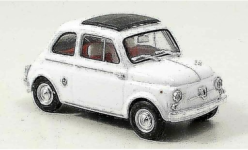Fiat 595 Abarth 1/43 Brumm wit avec capote vouwdak 1963 modelauto