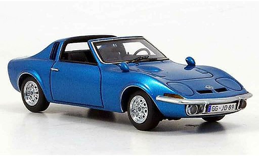 Opel GT Aero Base 1/43 Neo blauw 1969 modelauto
