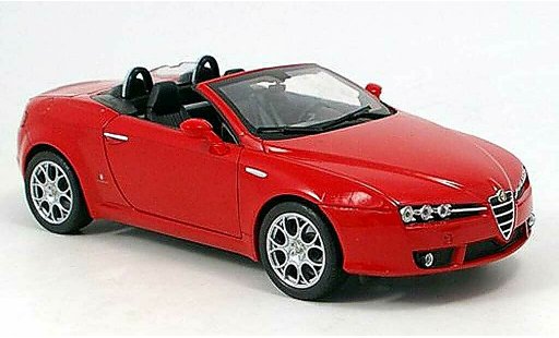 Alfa Romeo Spider Brera cabriolet 1/18 Welly rood decapote 2007 modelauto