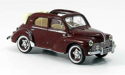 Renault 4CV Cabriolet 1/43 IXO cabrio rood 1955 modelauto