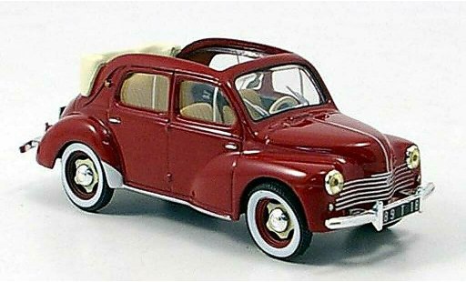 Renault 4CV Cabriolet 1/43 Hachette Decouvrable rood 1952 modelauto