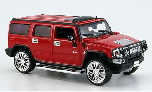 Hummer H2 Tuning 1/43 Norev SUV rood 2005 modelauto