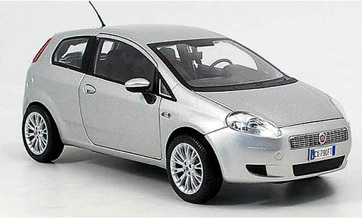 Fiat Grande Punto Berlina 1/18 Mondo Motors grijs 2007 modelauto