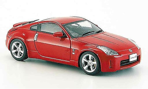Nissan 350Z Coupe 1/43 Ebbro Fairlady rood Facelift 2005 modelauto
