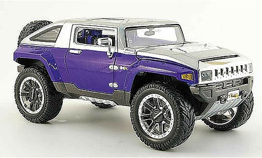 Hummer HX Concept 1/18 Maisto blauw grijs tuning modelauto