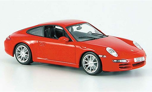 Porsche 911 Carrera 1/43 Minichamps rood ''100.000ster 911'' 2007 modelauto