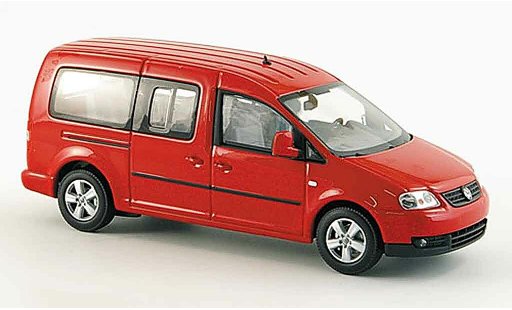 Volkswagen Caddy Maxi 1/43 Minichamps shuttle rood 2007 modelauto
