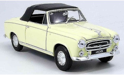 Peugeot 403 Cabriolet 1/18 Welly beige avec capote 1957 modelauto