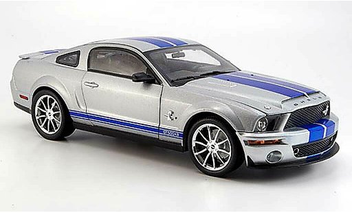 Shelby GT 500 2008 1/18 Shelby Collectibles kr grijs/blauw modelauto